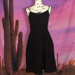 NWT black eyelet country dress